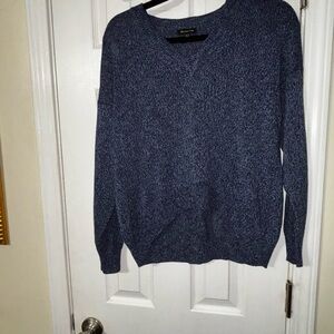 Massimo Dutti V-Neck Sweater in Navy
